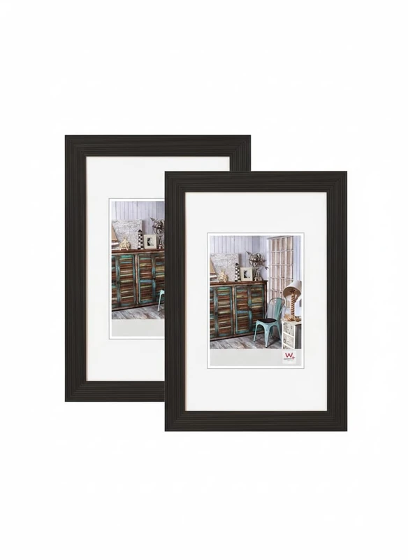 walther design - Grado HI520BD Picture Frames, Black, 15 x 20 cm, Pack of 2 Wooden Frames - Image 1