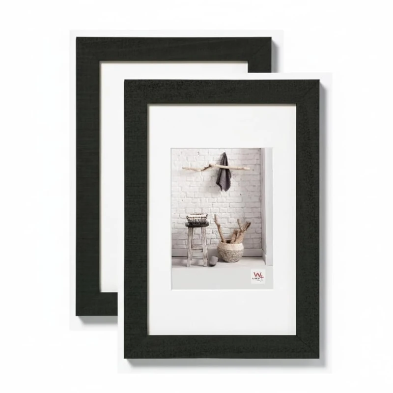 walther design - Home HO040BD Picture Frames, Black, 30 x 40 cm, Pack of 2 Wooden Frames - Image 1