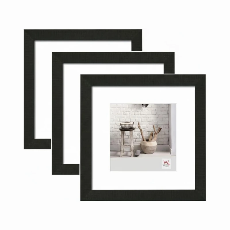 walther design - Home HO330B3 Picture Frames, Black, 30 x 30 cm, Pack of 3 Wooden Frames - Image 1