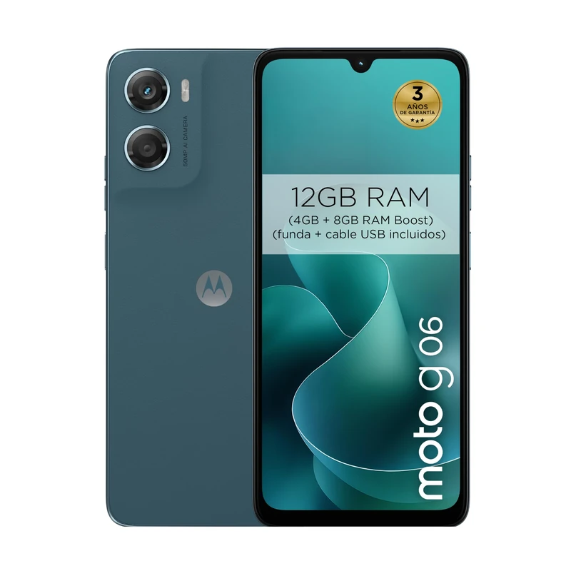 Moto G06 12GB (4GB+8GB RAM Boost)/256GB Color PANTONE TAPESTRY, Large Screen 6.88" with Dolby Atmos Sound, 50MP AI Camera System, IP64 Water Protection, 5100mAh Battery