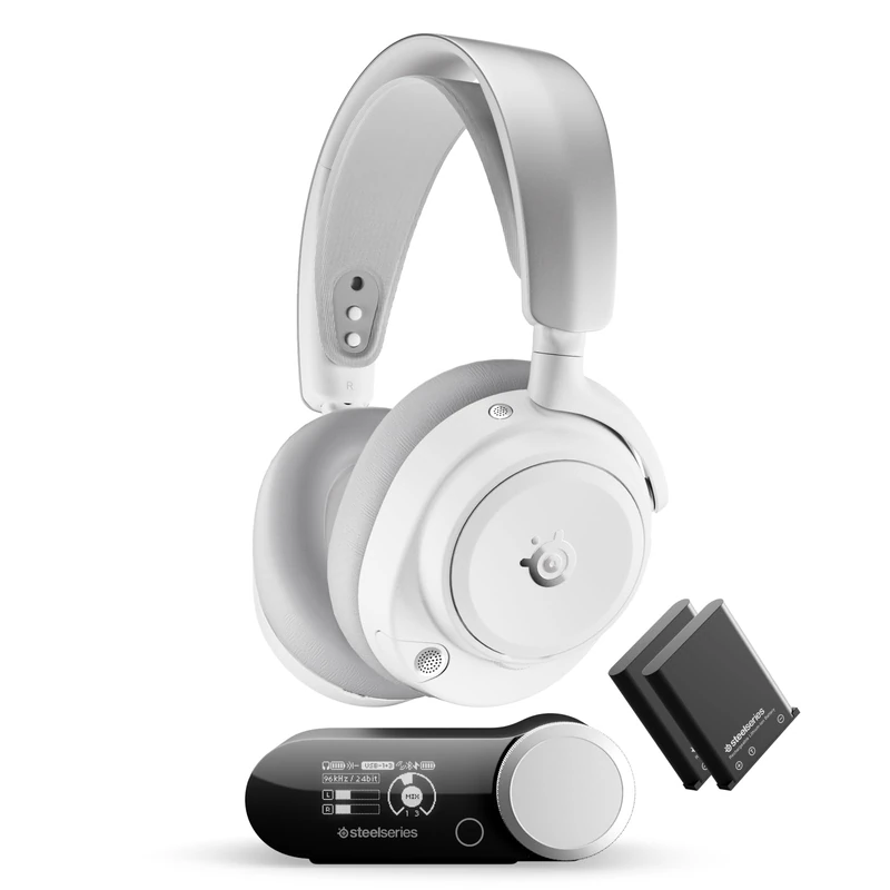 SteelSeries Arctis Nova Pro Omni - Hi-Res Wireless Gaming Headset, 96kHz/24bit, ANC, ClearCast Pro Mic, AI Noise Rejection, Mobile App, Mix 2.4GHz + BT, OmniPlay PC+PlayStation+Xbox - Midnight Blue