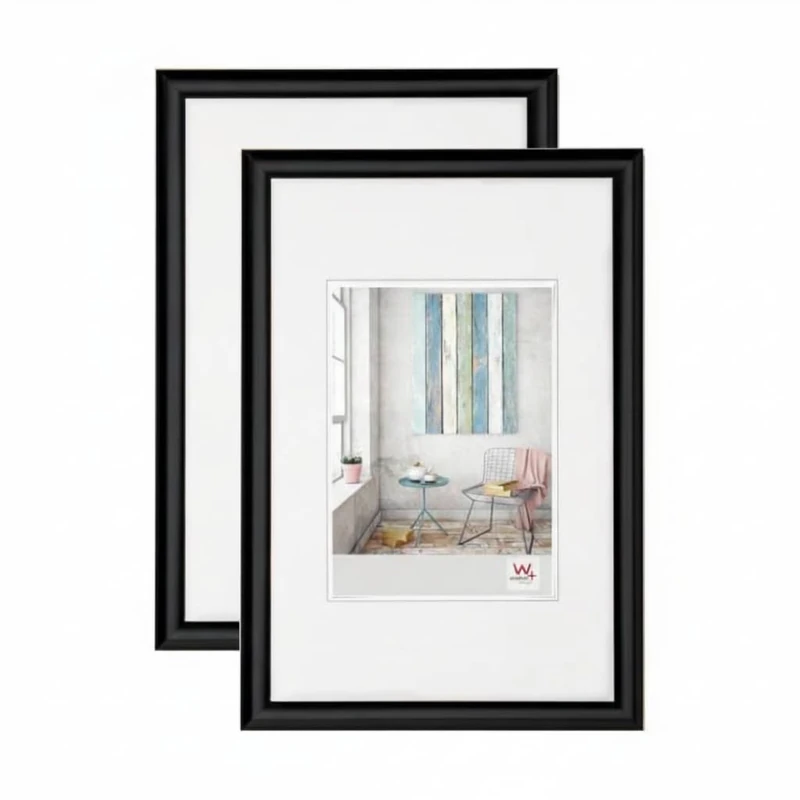 walther design - Trendstyle KP430BD Picture Frames, Black, 24 x 30 cm, Pack of 2 Plastic Frames