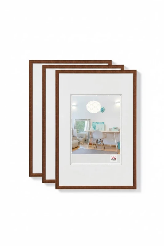 walther design - New Lifestyle KV030J3 Picture Frames, Bronze, 20 x 30 cm, Pack of 3 Plastic Frames - Image 1