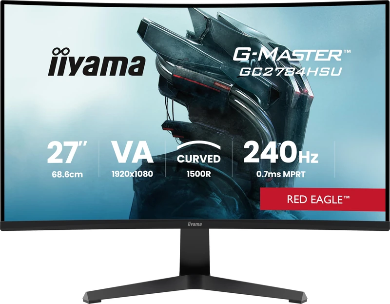iiyama G-Master GC2784HSU-B1 27 inch 240Hz Curved Gaming, 0.7ms (MPRT), Adaptice Sync, HDMI, DP, USB