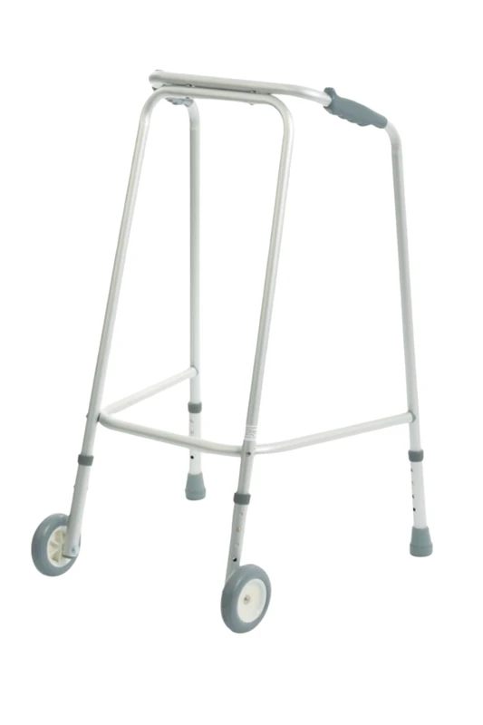 Walking Frame, Lightweight Aluminium with Wheels, Height Adjustable, Ergonomic Hand Grips, Non-Slip Ferrules S63208.L - Large