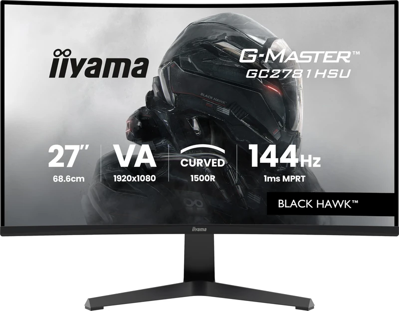 iiyama G-Master GC2781HSU-B1 27 inch Curved Gaming, 144Hz, 1ms (MPRT), Adaptive Sync,HDMI, DP, USB