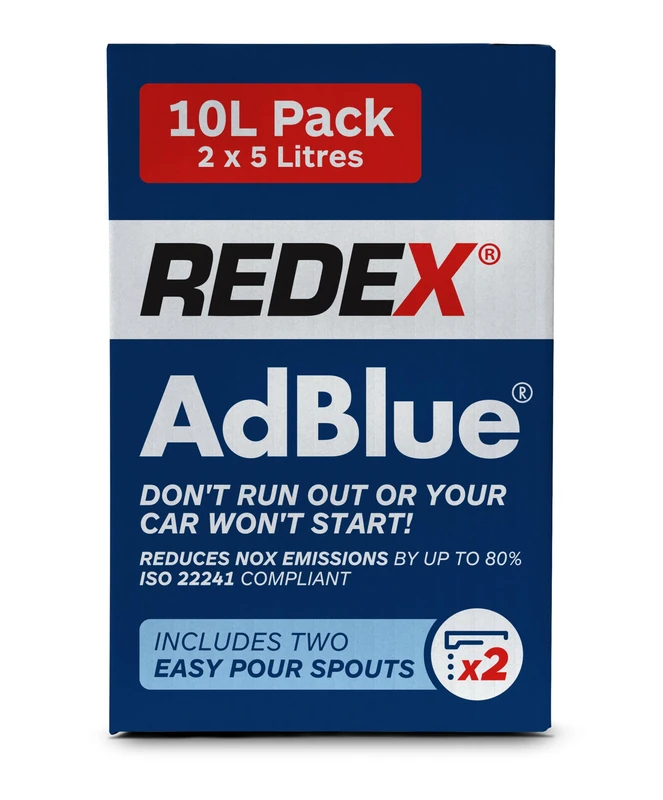 Redex AdBlue 10 Litres – ISO 22241 Diesel Exhaust Fluid for SCR Vehicles – 10L Total (2 x 5L) with Easy Pour Spouts – Reduces NOx Emissions - Image 1