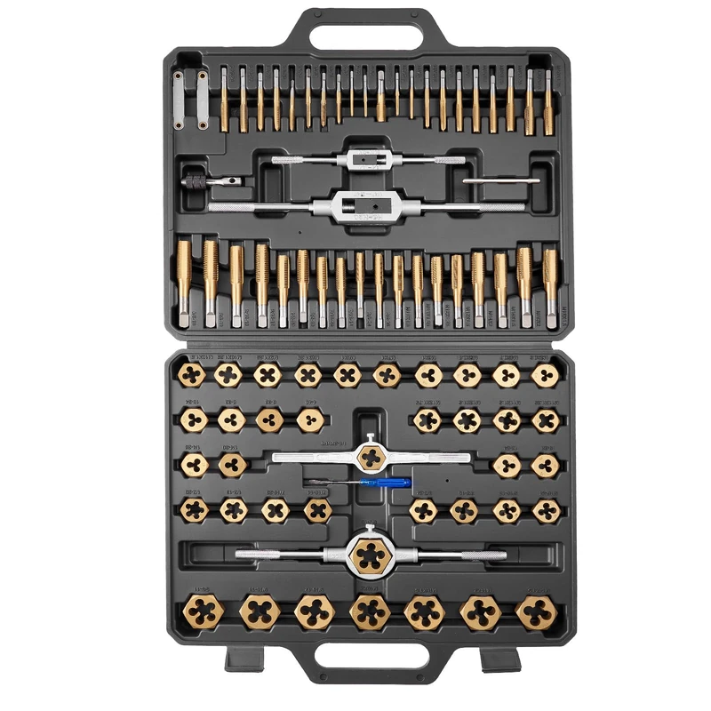 VEVOR Tap and Die Set, 86-Piece Metric and SAE Sizes M3 to M12, #4 to 5/8"