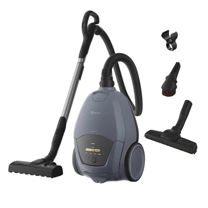 Electrolux 700 Silent Vacuum Cleaner with Bag EB71U2LDB Ultra Quiet 59 dB AllFloor Auto for All Floors, Hygiene Filter E12, Washable, Range 12 m, 3.5 L, Light Blue Denim