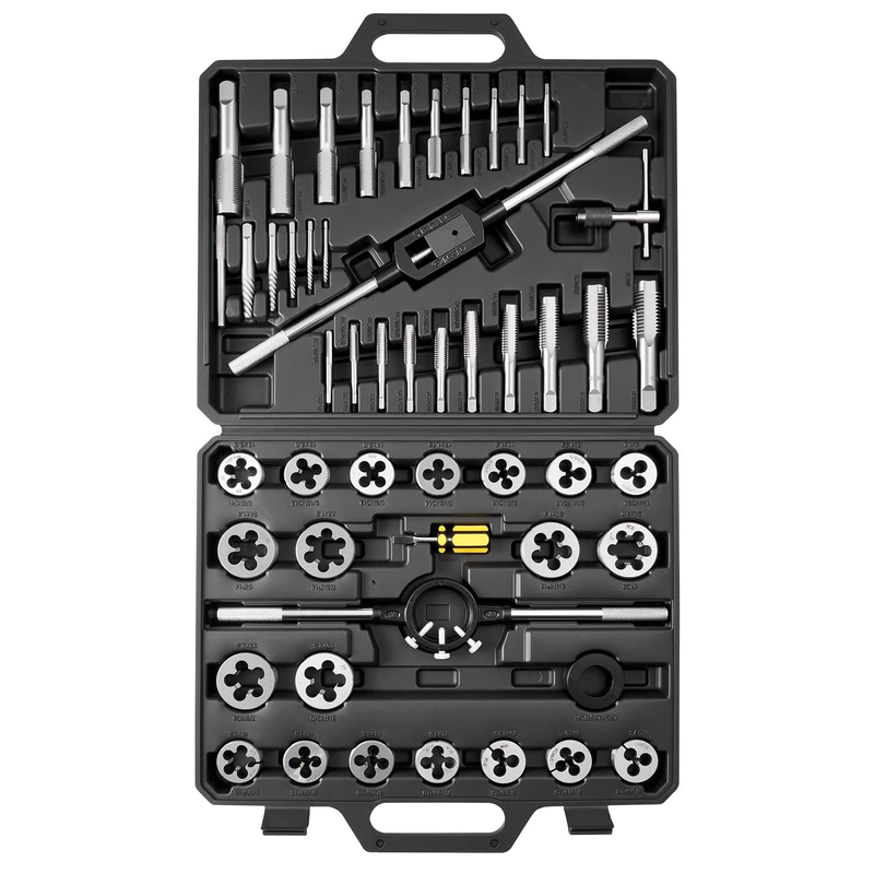 VEVOR Tap and Die Set, 51-Piece Metric Sizes M6 M24, with Coarse and Fine