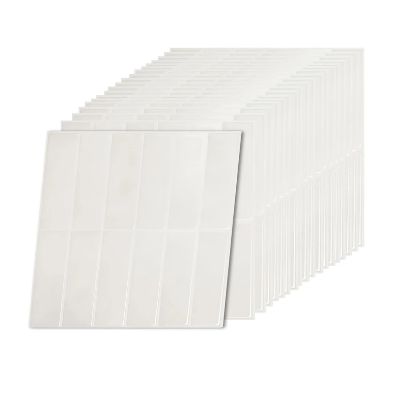 Relaxdays Self-Adhesive 3D Tiles, 20 pcs, Bathroom & Kitchen, Peel-and-Stick, Cut-to-Size, White, 30x30 cm