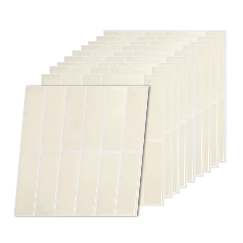 Relaxdays Adhesive Tile Stickers, 10 pcs, Bathroom & Kitchen, 30x30 cm, Self-Adhesive, 3D Cut-to-Size, Sand