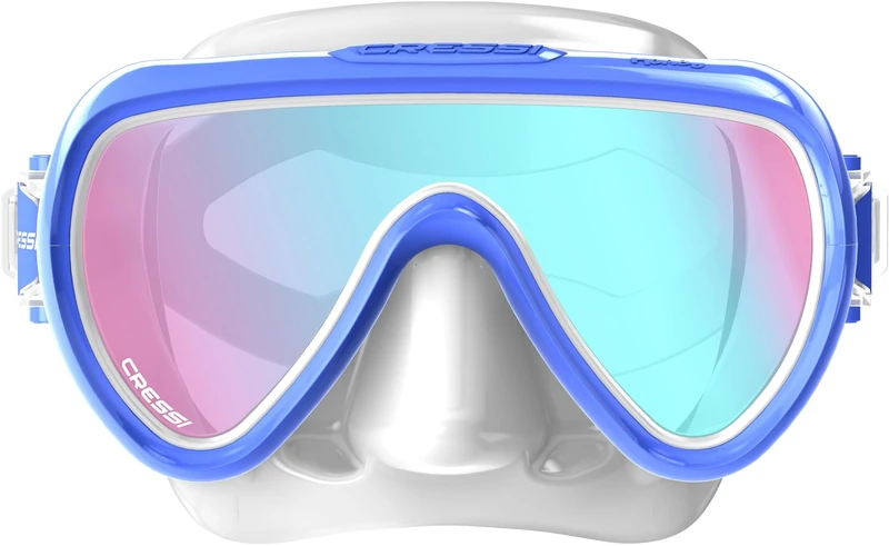 Cressi since 1946 - Honey Compact Adult Mask Female Specific with Soft Silicone fit and Ultra Clear Lens for Bright, Wide Visibility - White/Lilac 420 Uv Blue/Orange Lens - One Size - Image 1