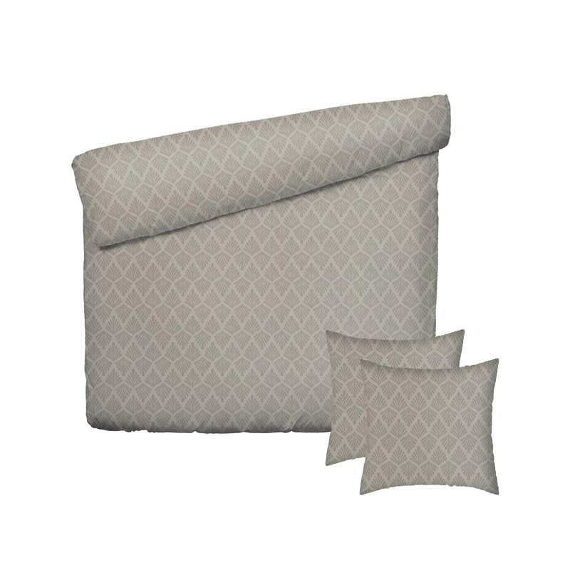 Pure Cotton 3-Piece Double Bedding Set - Duvet Cover 260 x 240 cm and 2 Pillowcases 63 x 63 cm - 100% Cotton Satin, 80 Thread Count - Oeko-TEX Certified - Botanical Accord - Taupe