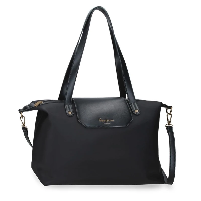 Pepe Jeans Leire Bag Tote 15,6' inches Black 34x29x16 cms Polyester and PU 15,7L by Joumma Bags