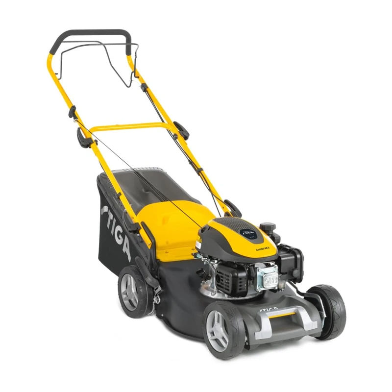 STIGA Combi 48 S Petrol Lawn Mower, Self-Propelled 46 cm Steel Cutting Deck, 139 cc Engine, 60 L Grass Collector, 3-in-1 Cutting System, Mulching Plug Included