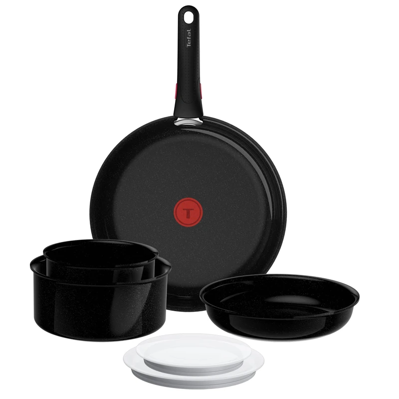 Tefal Ingenio Explore Ceram 7-Piece Pan Set, Stackable, Ceramic Coating, Suitable for Induction, Made in France, L2679202