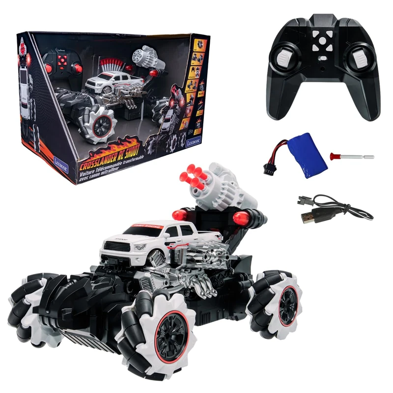 LEXIBOOK, Crosslander, RC Shooting Tank, Drift Robot, Black, RCSHOOTLXB - Image 1