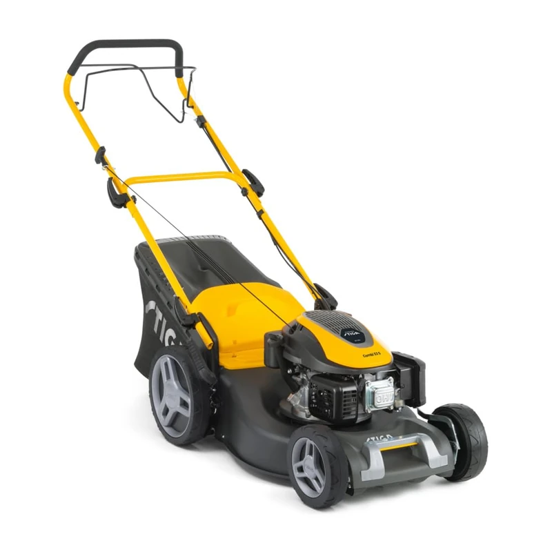 STIGA Combi 53 S Petrol Lawn Mower, Self-Propelled 51 cm Steel Deck, 166 cc Engine, 60 L Grass Collector, 3-in-1 Cutting System, Adjustable Handles