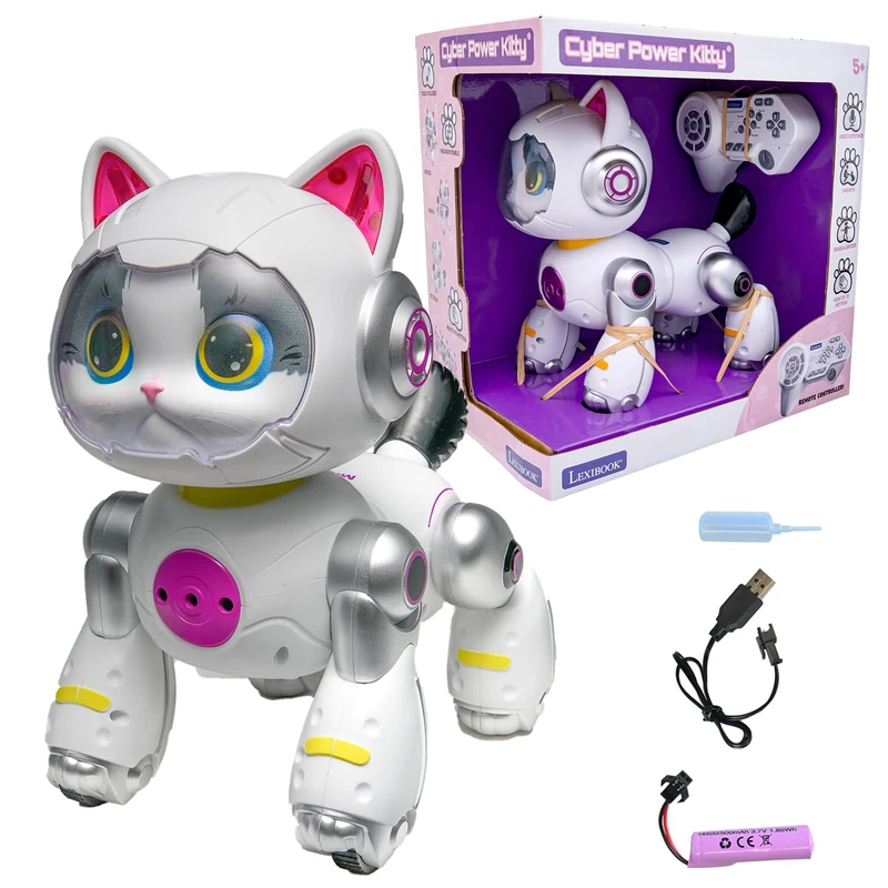 LEXIBOOK, Cyber Power Kitty Robotic Pet, KITTY05ENLXB