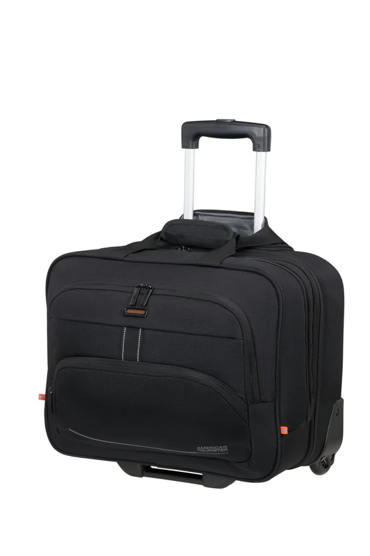 American Tourister at Work NXT - Laptop Bag with Wheels 15.6", Cabin Luggage Business Trolley, Hand Luggage with Laptop Compartment, Pilot Case, Airplane Cabin Bag, 33 L, Black