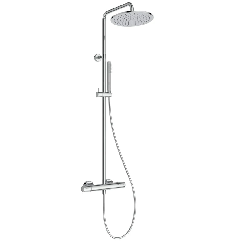 Ideal Standard Ceratherm T25 M Outdoor Bath/Shower System, Water Saving Shower Head (8L/min) with Anti-Scald Protection and Thermostat Function - Chrome (315x505x1117mm) - Image 1