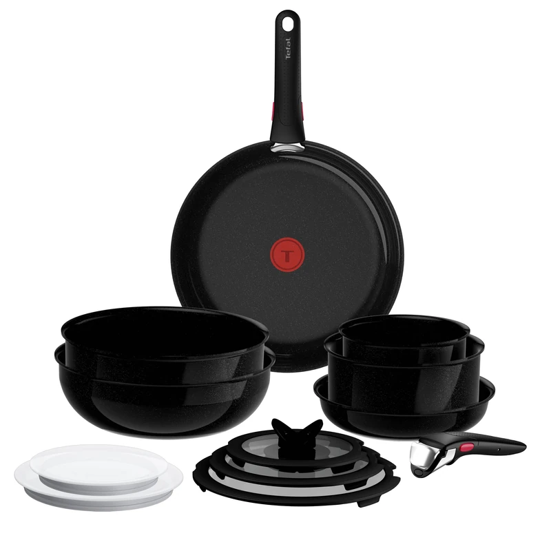 Tefal Ingenio Explore Ceram 13-Piece Pan Set, Stackable, Ceramic Coating, Suitable for Induction, Made in France, L2679302