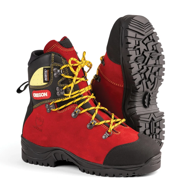 Oregon Protect Pro Safety Boots Size 8, Heavy Duty Leather Women's or Men's Work Boots, Anti Cut Lace Up Safety Shoes, PPE for Gardening Work, Chainsaws & DIY, Water Repellent for All Seasons - Image 1