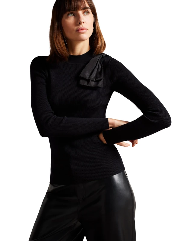 Ted Baker London AMBHER-Extravagant Bow Jumper, Black