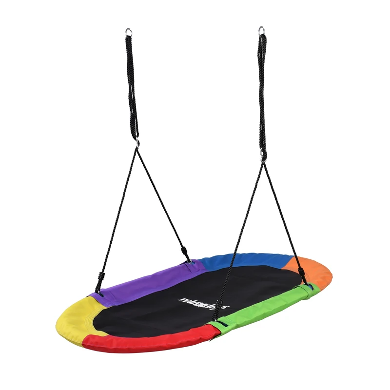 Relaxdays XXL Oval Nest Swing for Children & Adults, 300kg, 150x80cm, Colourful - Image 1