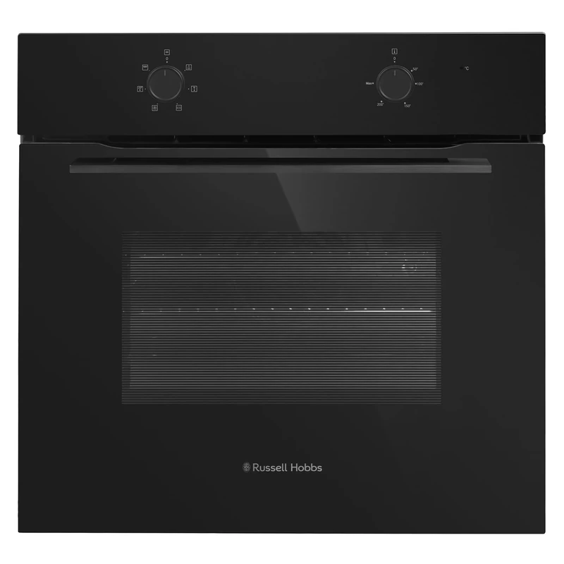 Russell Hobbs Built-in Electric Fan Oven 70L in Matte Black with 6 Functions, Double-Glazed Door & Dial Controls, A Energy Rating, Grill Function, Easy-Clean Interior, RHFEO7008MB