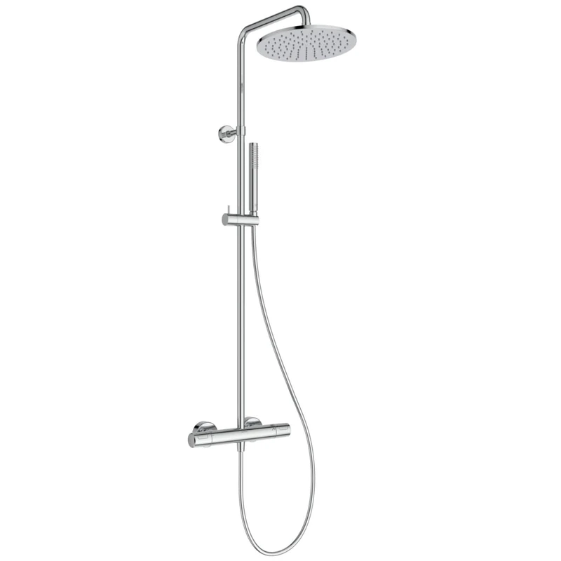 Ideal Standard Ceratherm T25 Outdoor Bathtub/Shower System, Water Saving Shower Head with Anti-Scald Protection and Thermostat Function - Chrome (315x505x1117mm)