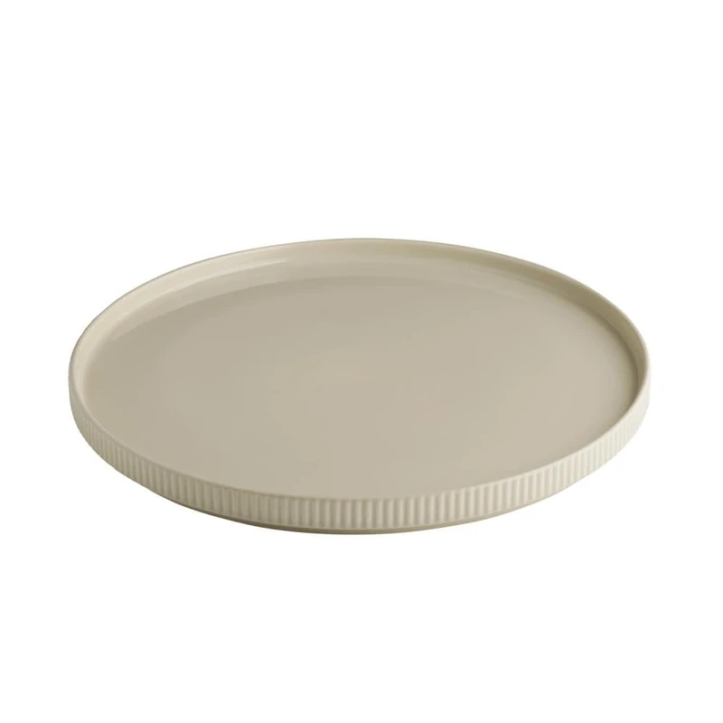 APS The Grid 19044 Plate, Porcelain, Diameter 32 cm, Sand, Stackable - Image 1