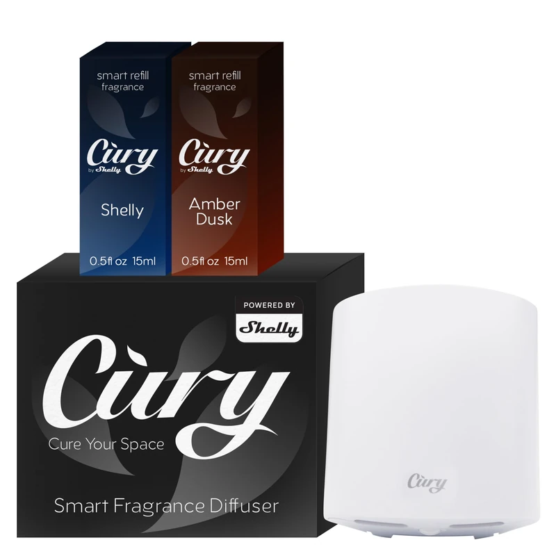 Cury by Shelly WLAN Smart Diffuser with Protection Function, Fragrance, Mosquito Repellent, Automatic Switching Sockets Diffuser, Waterless Room Fragrance, LED Lighting, Timer Switch - Image 1