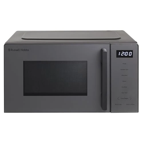 Russell Hobbs Touch Contol Digital Microwave 20L 800W in Dark Grey with 5 Power Levels, 8 Auto-Cook Menus, Defrost & Reheat Function, 60-Minute Timer, Child Lock, Glass Door & Control Panel, RHMT2006G