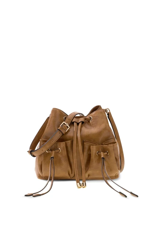 GUESS Bucket Bag Women Theodora Drawstring Bucket Brown