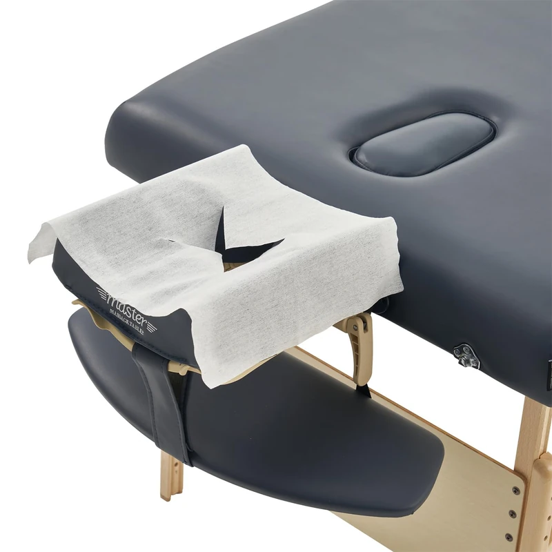 Master Massage 1000pcs Disposable Breaething Cover for Massage Table Headrest, Breathing Hole, White.
