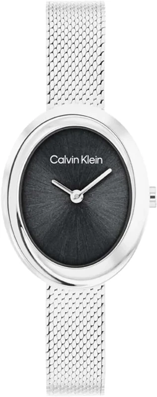 Calvin Klein Women's Twisted Bezel Analog Watch with Stainless Steel Bracelet - 25100151