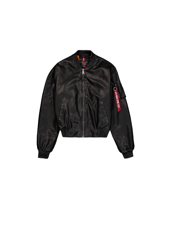Alpha Industries Women's MA-1 FL Vintage Bomber Jacket, Black, S