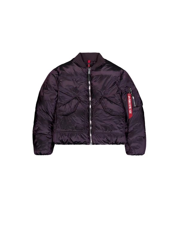 Alpha Industries Women's MA-1 Padded Bomber Jacket, Plum, M
