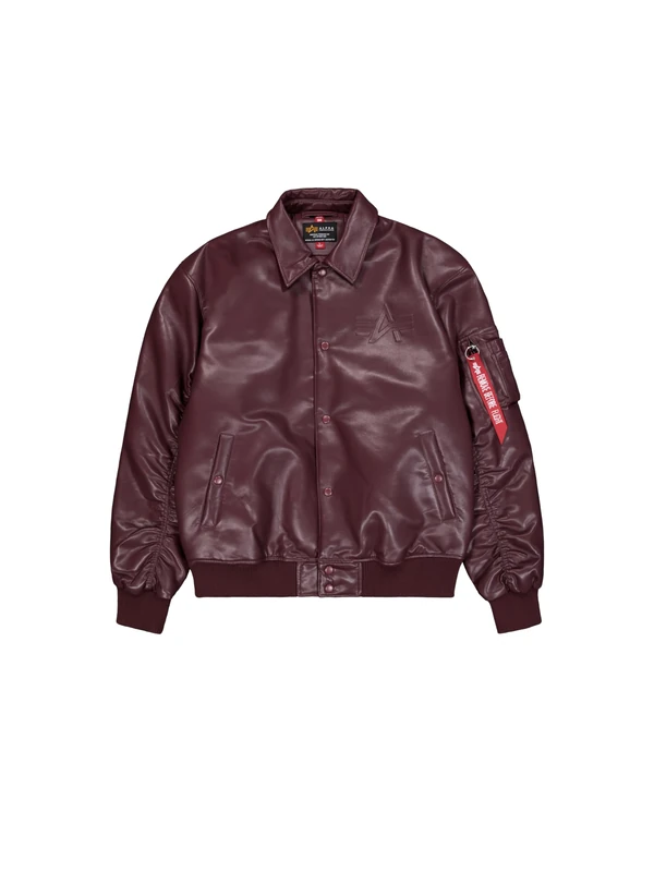 Alpha Industries Men's PU College Jacket, Dark Cherry, M - Image 1