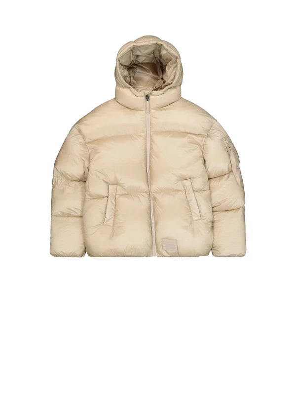 Alpha Industries Men's Cloud Puffer Bomber Jacket, Organic Beige, M