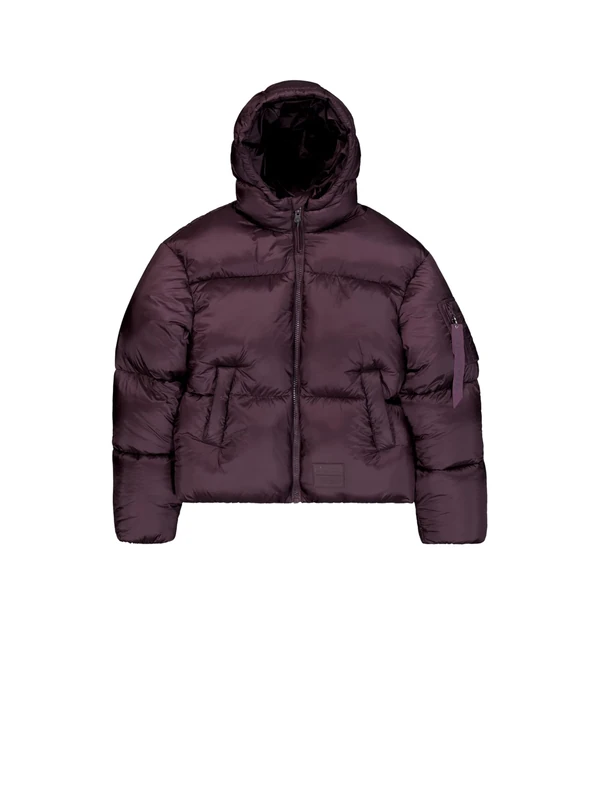 Alpha Industries Women's Cloud Puffer Bomber Jacket, Plum, XS