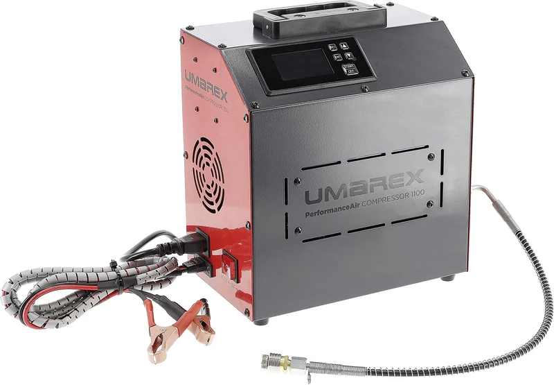 Umarex PerformanceAir 1100 PCP Compressor PCP Compressor, Portable High Pressure Compressor up to 320 bar, 230 V Mains Operation or 12 V Car Connection, Foster Connection, Display with Automatic