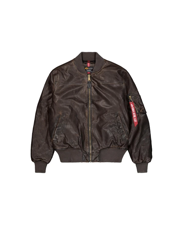 Alpha Industries Men's MA-1 Faux Leather Vintage Bomber Jacket, Vintage Brown, XXL - Image 1