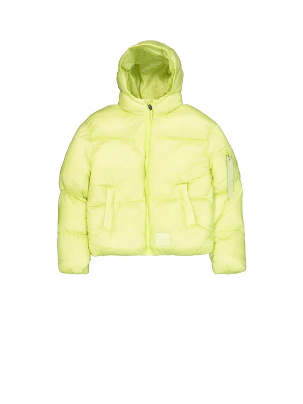 Alpha Industries Women's Cloud Puffer Bomber Jacket, Arctic Lime, S