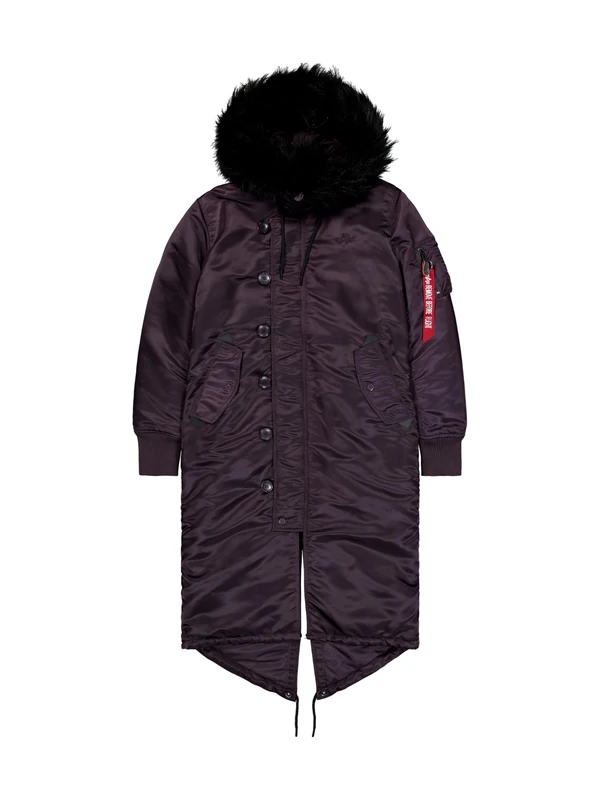 Alpha Industries Women's Long Fishtail Jacket, Plum, XS