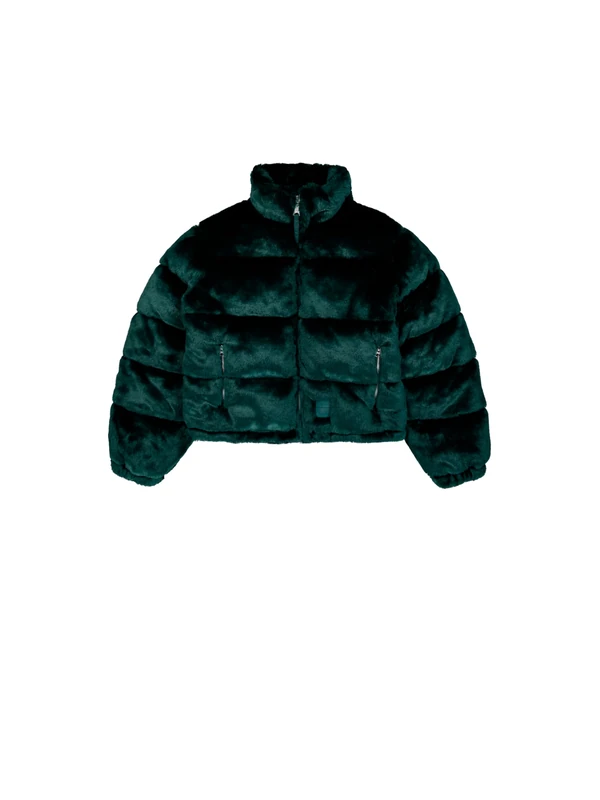 Alpha Industries Women's Fur Puffer Jacket, Force Green, XS