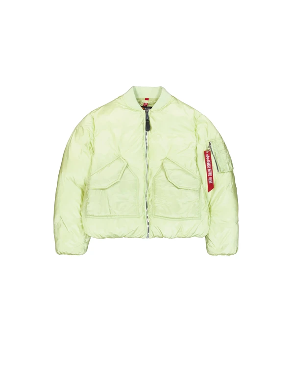 Alpha Industries Women's MA-1 Padded Bomber Jacket, Arctic Lime, L