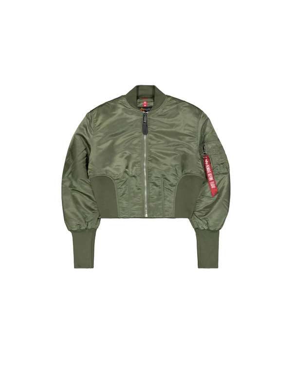 Alpha Industries Women's Wsaisted MA-1 Bomber Jacket, Sage-Green, L